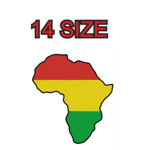 Stickdatei Afrika Karte Rasta Reggae Stickdatei Stickmuster Stickdatei Stickdatei