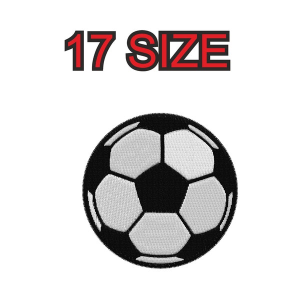 Multiple size embroidery design soccer ball foot football  instant download files patterns machine stitch pes dst mini maxi