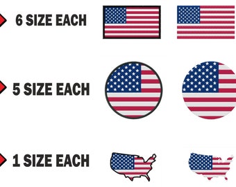 Mehrere Größen Stickmaschine Flagge USA amerikanisch Vereinigte Staaten Amerika Land Design sofortiger Download Dateien Muster PES DST Karte