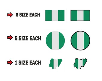 Multiple size Embroidery machine flag nigeria design files instant download files patterns pes dst map round roundel