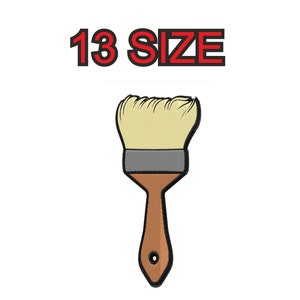 Peut inclure: Un pinceau brun avec une tête de poils blancs. Le texte "13 SIZE" est au-dessus du pinceau.