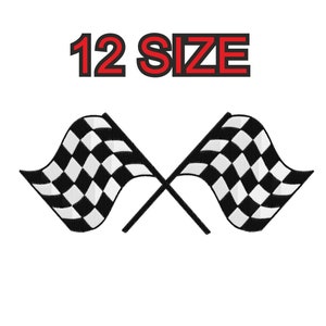  2 Pcs 8×12 inch Checkered Flag, Black and White