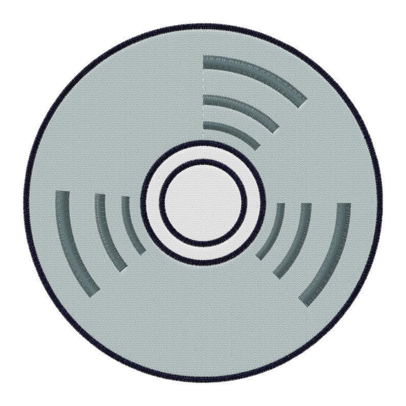 Compact Disc Size Pattern Embroidery Design Disc Music Vinyl Record Cd Multiple Size Patch ...