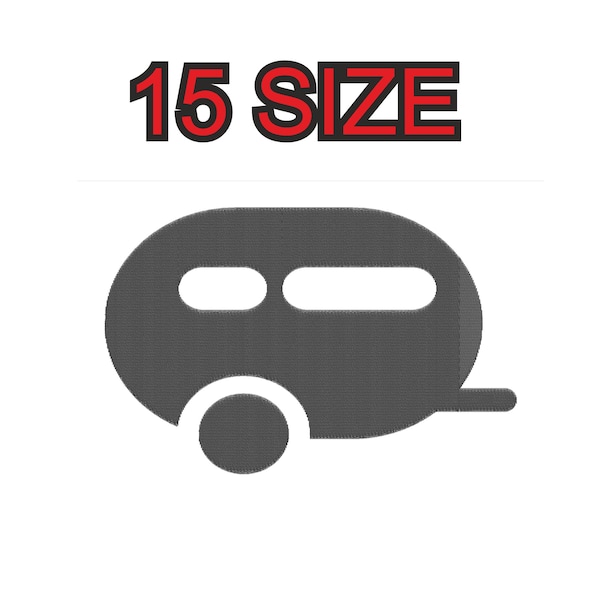 Stickdatei Stickdatei Wohnwagen Wohnwagen Multiple Size Silhouette Aufnäher Sofort-Download Dateien muster digital Maschinenstich mini Maxi Pes dst...