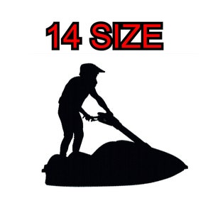 Embroidery design watercraft ski Multiple size silhouette patch instant download files patterns digital machine stitch mini maxi pes dst jet
