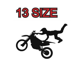 Embroidery design motocross motorcycle dirt bike Multiple size silhouette patch instant download files patterns digital machine pes dst…