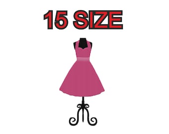 Embroidery design dress form mannequin Multiple size silhouette instant download files patterns digital machine stitch  mini maxi pes dst…