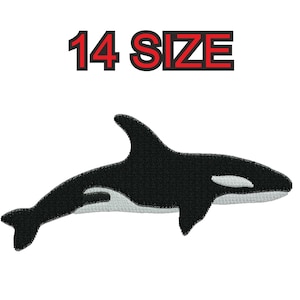 Multiple size embroidery design orca killer whale instant download files patterns machine stitch pes dst …