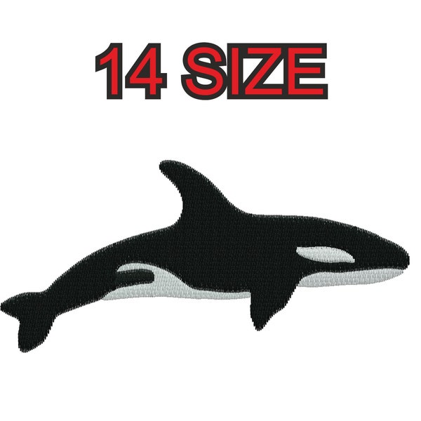 Multiple size embroidery design orca killer whale instant download files patterns machine stitch pes dst …