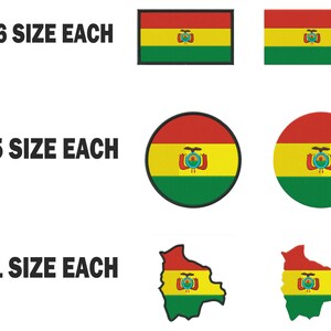 Multiple size Embroidery machine flag banner bolivia bolivian country design instant download files patterns pes dst map round roundel