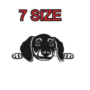Stickdatei Dackel Hund Multiple Size Silhouette Patch Instant Download Dateien Muster digital Maschinenstich Mini Maxi Pes dst