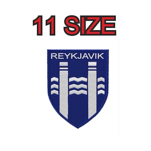 Multiple size embroidery design reykjavik flag iceland coat of arms shield instant download files patterns digital machine stitch pes dst…