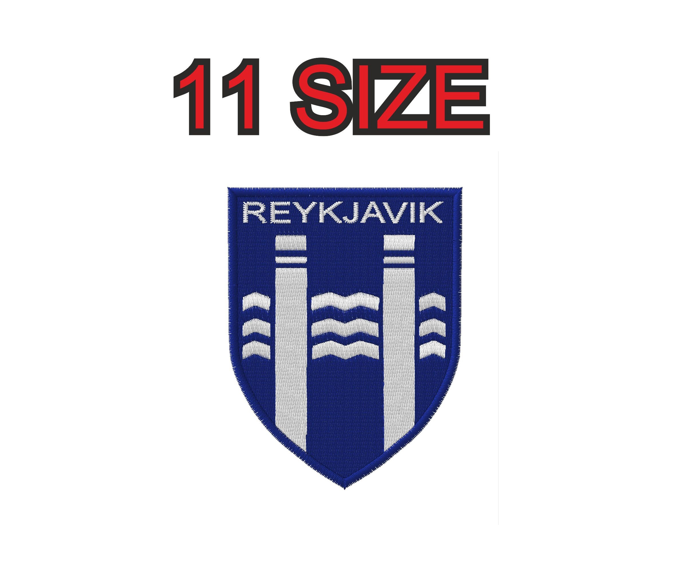 Multiple size embroidery design reykjavik flag iceland coat of arms shield instant download files patterns digital machine stitch pes dst…