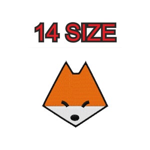 Multiple size embroidery design fox instant download files patterns digital machine stitch  mini maxi pes dst…