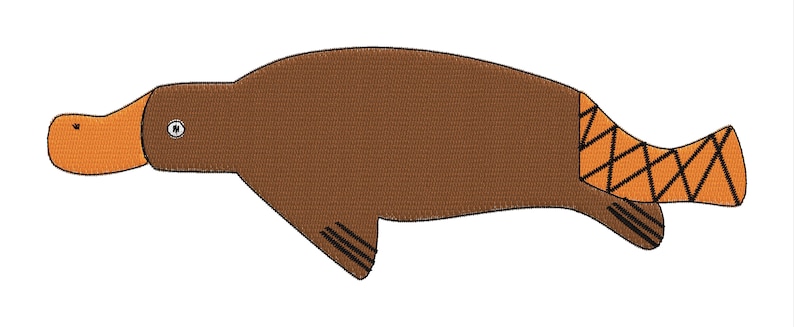 Embroidery design platypus Multiple size silhouette patch instant download files patterns digital machine stitch mini maxi little pes dst image 3