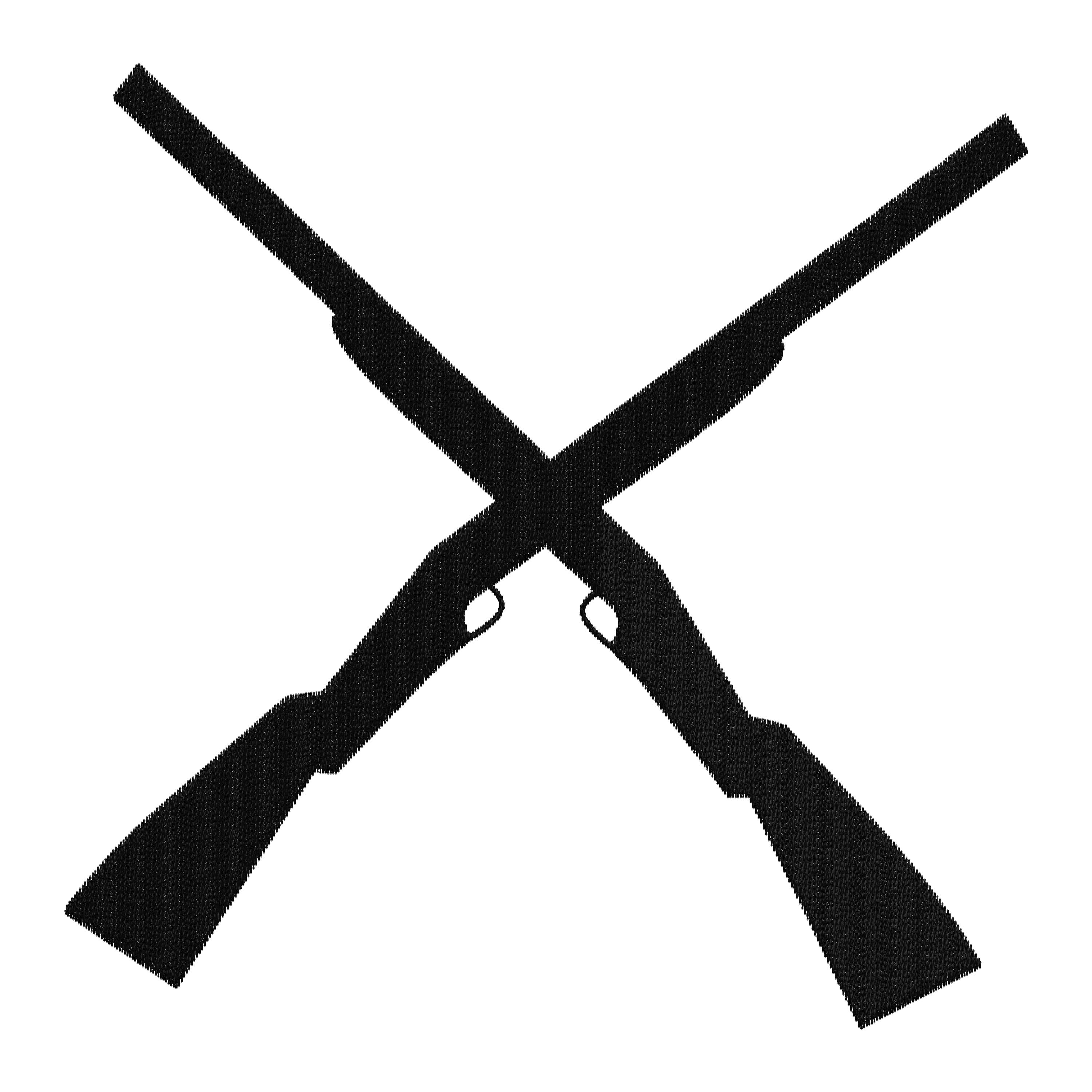 Embroidery Design Hunter Hunting Angler Crossed Rifle Gun Multiple Size ...