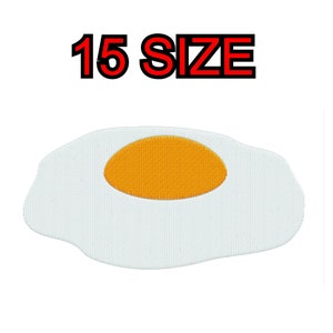 Embroidery design egg fried Multiple size silhouette patch instant download files patterns digital machine stitch  mini maxi little pes dst…