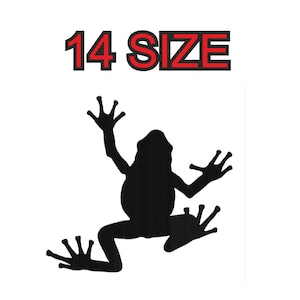 Embroidery design frog Multiple size silhouette patch instant download files patterns digital machine stitch  mini maxi little pes dst…