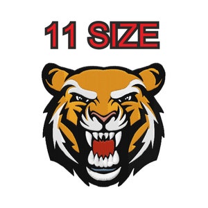 Embroidery design tiger face Multiple size embroidery design silhouette patch instant download files patterns digital machine stitch