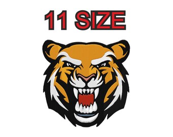 Embroidery design tiger face Multiple size embroidery design silhouette patch instant download files patterns digital machine stitch