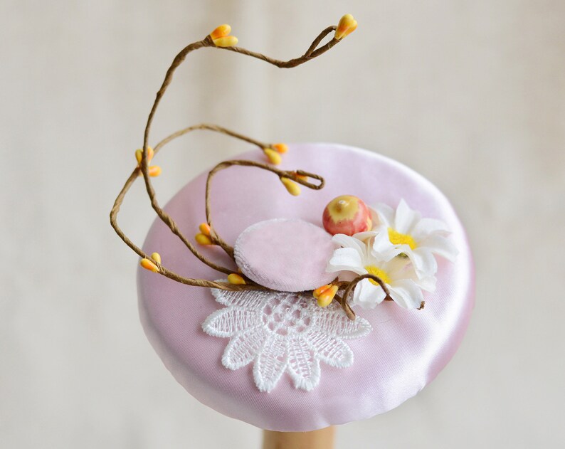tea party hats for women Kentucky Derby Hat Fancy Hat lace flowers Derby Hat with berries weddding hat races hat girl pink wedding hat