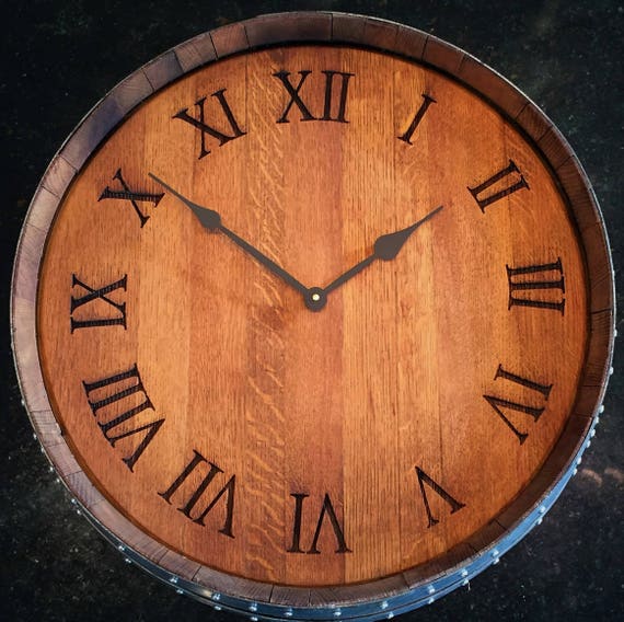 Old Wine Barrel Clock Etsy