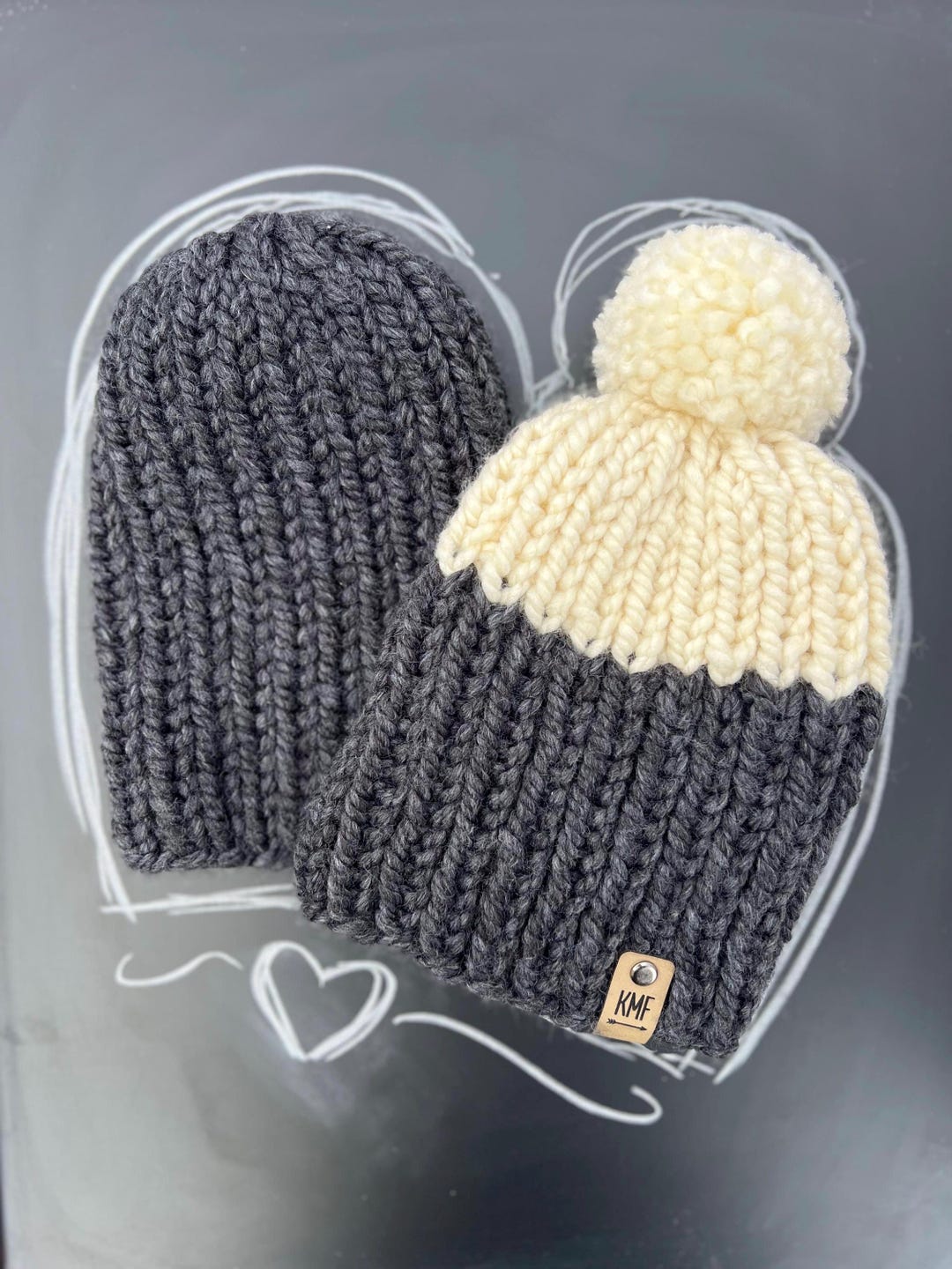 Two Color Knitted Beanie Hat