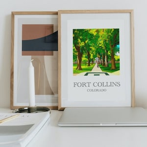 Minimalist Colorado State University Oval Illustration (Fort Collins, Colorado)