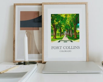 Minimalist Colorado State University Oval Illustration (Fort Collins, Colorado)