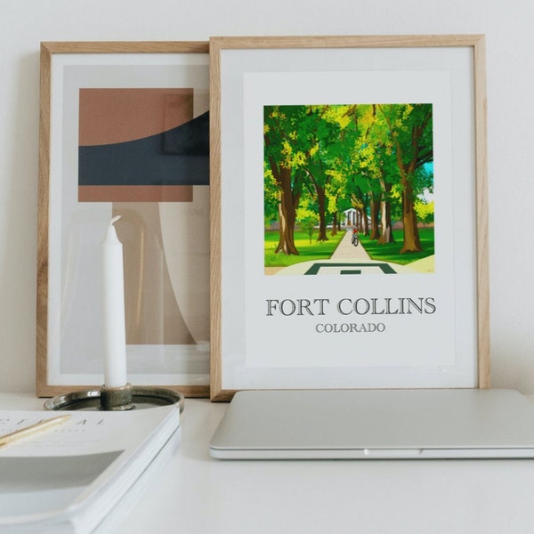 Minimalist Colorado State University Oval Illustration (Fort Collins, Colorado)