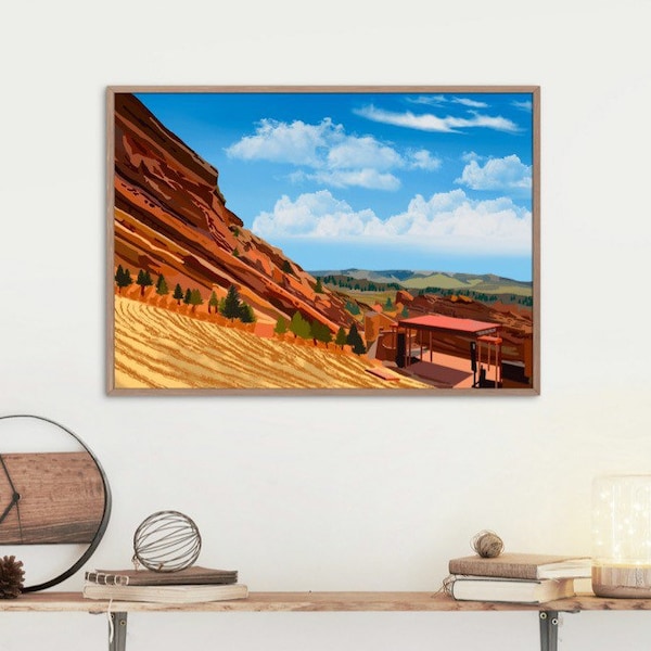 Red Rocks Ampitheatre Digital Painting (Instant Digital Download)