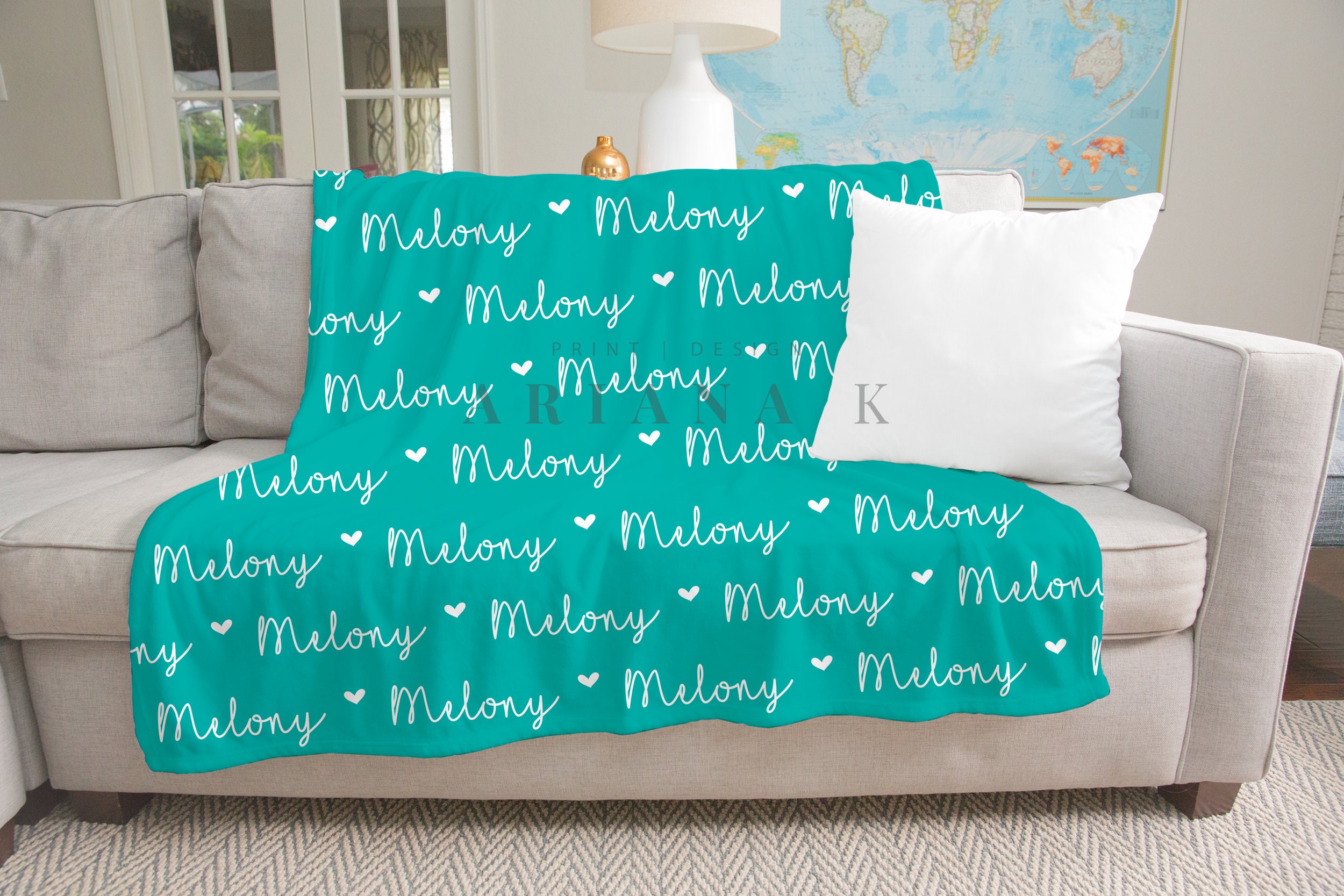 Large Print Name Blanket Personalized Name Blanket Etsy