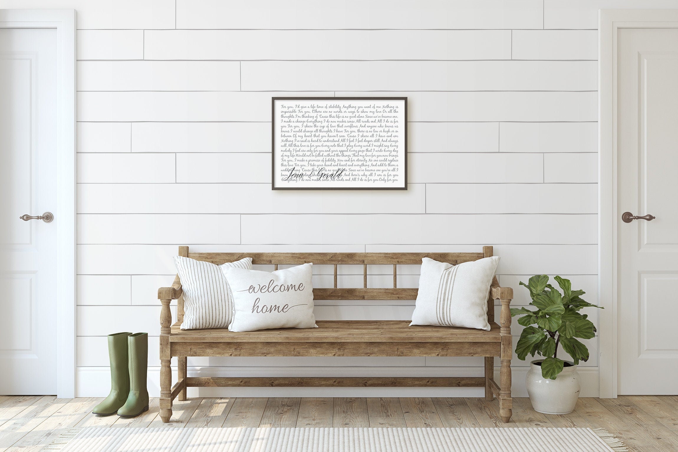 Song lyrics wall art print Framed song lyric wall art Custom Etsy