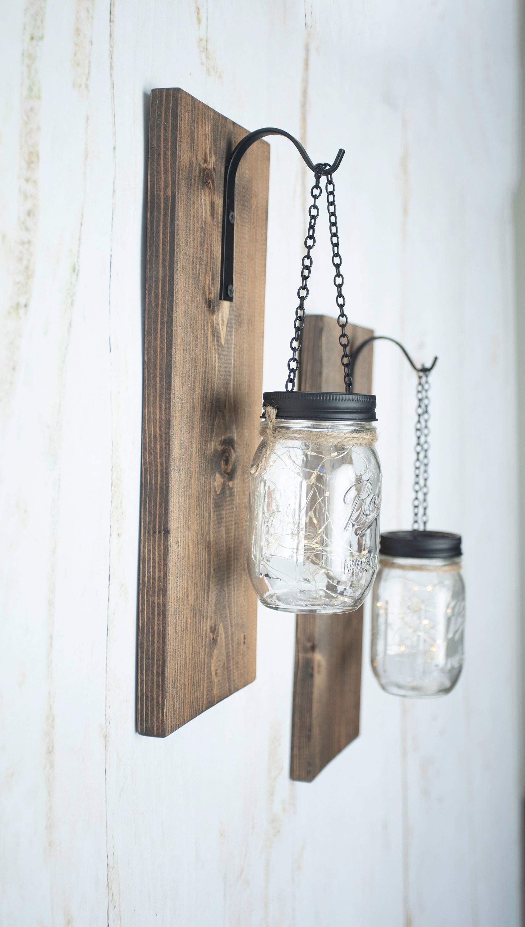 Mason Jar Hanging Planter Home Decor Wall Decor Rustic Etsy