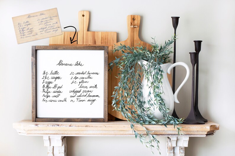 Your Handwritten Recipe Printed Sign Handwritten Recipe Gift Etsy