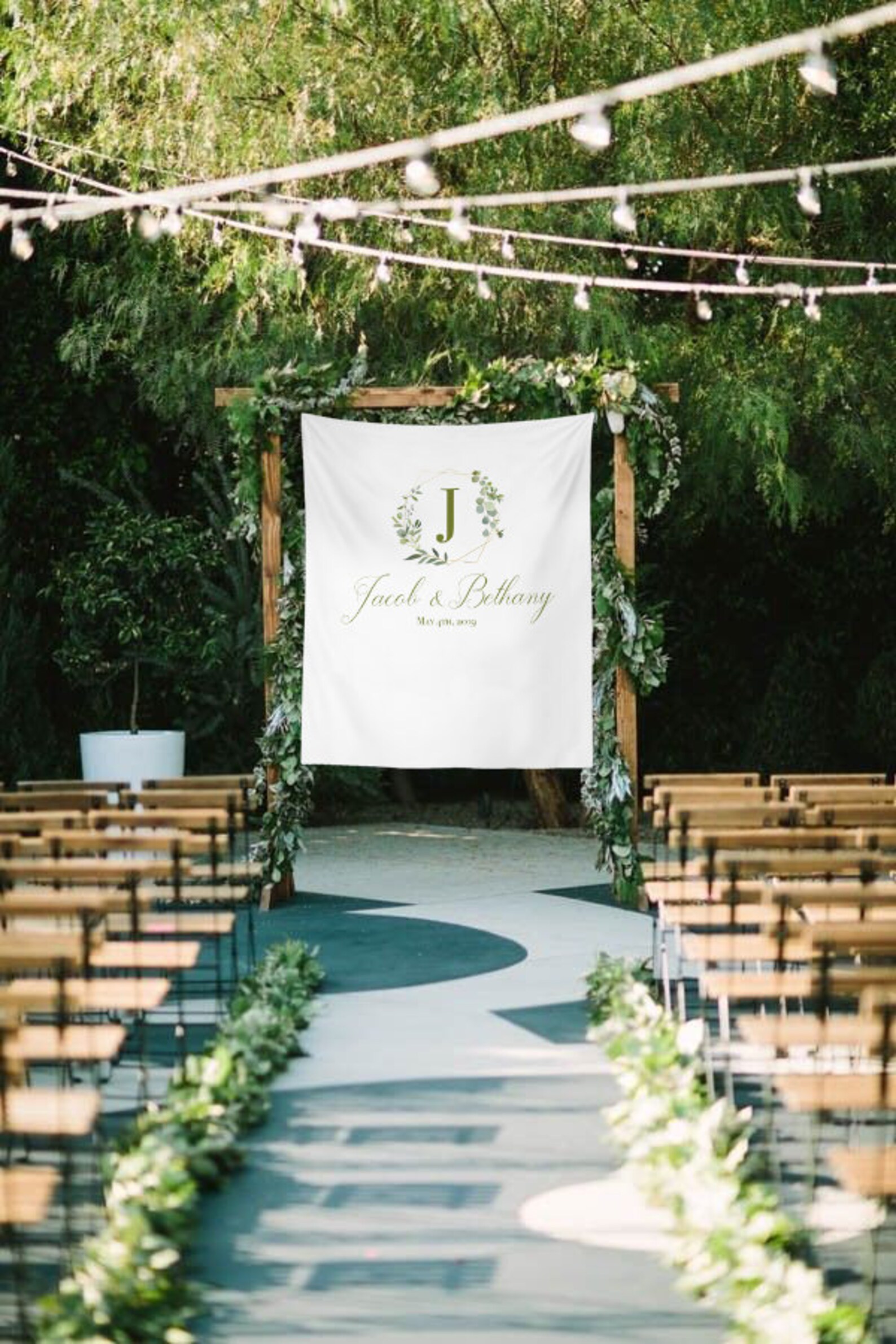 Greenery Wedding Backdrop Eucalyptus Dessert Table Decor Etsy
