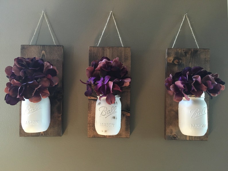 Floral Wall Sconce Individual Mason Jar Sconce Flower Vase Etsy