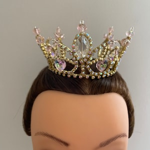 Gold and light rose ballet tiara.MADE TO ORDER 7-9 days