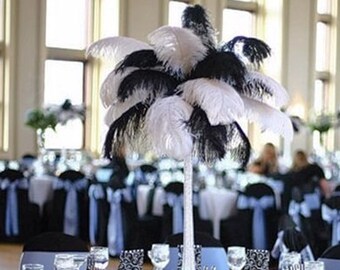 100pieces White Ostrich Feathers for Wedding centerpieces