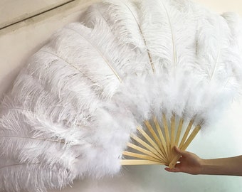 Burlesque fans,Dance Feather Fans,ostrich feather fans,SIZE:32inchX18inch ,wedding bridal feather hand fans for bridesmaids