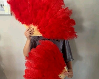 Burlesque fans,Dance Feather Fans,,ostrich feather fans,SIZE:32inchX18inch ,wedding bridal feather hand fans for bridesmaids