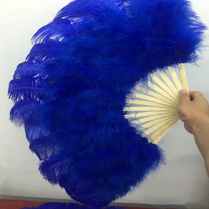 Burlesque fans,Dance Feather Fans,,ostrich feather fans,SIZE:32inchX18inch ,wedding bridal feather hand fans for bridesmaids image 2