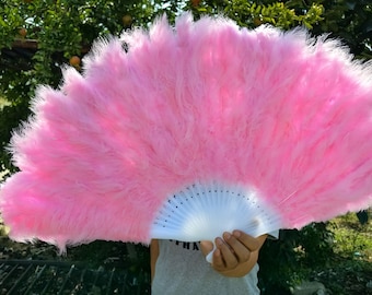 feather Dance Burlesque fans 32inchX18inch wedding bridal feather bouquet for bridesmaids green