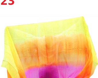 real silk belly dance veil, cheap dance veils,tari perut kostum veil,Size 270X90cm Rainbow colors