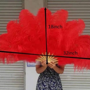 Burlesque fans,Dance Feather Fans,,ostrich feather fans,SIZE:32inchX18inch ,wedding bridal feather hand fans for bridesmaids image 10