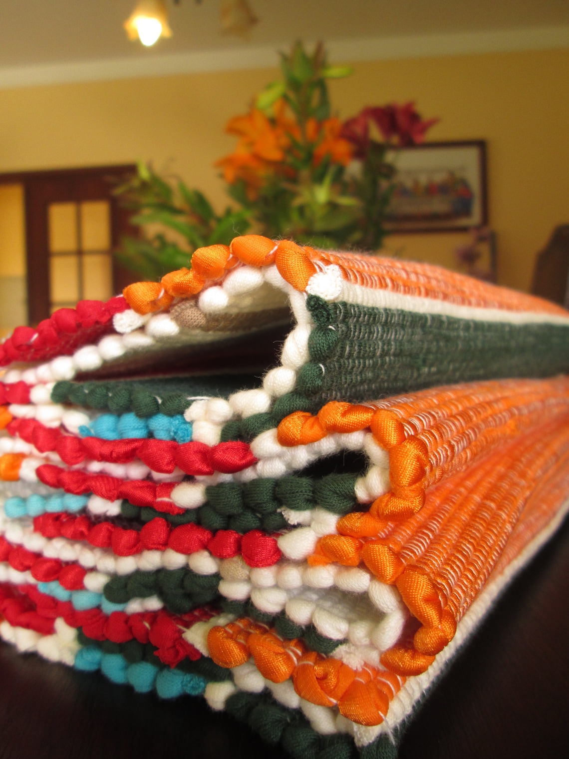 Set of 4 Multicolors Placemats Handmade Woven Placemats Etsy