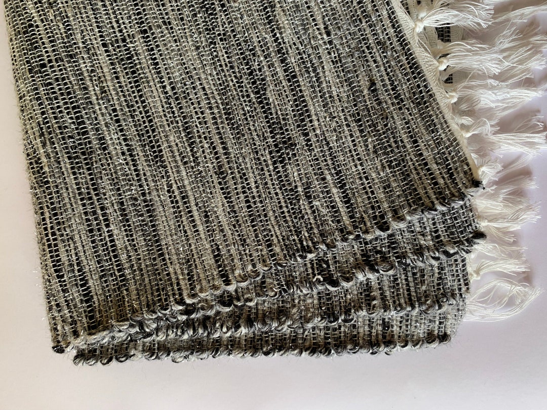 Set of 4 Black and Grey Placemats Handmade Woven Placemats Home Decor