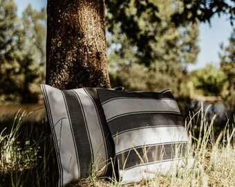 Black and white pillow cover | Handmade woven pillow cover | Deco cushion cover | 18x18 inches Throw Pillow