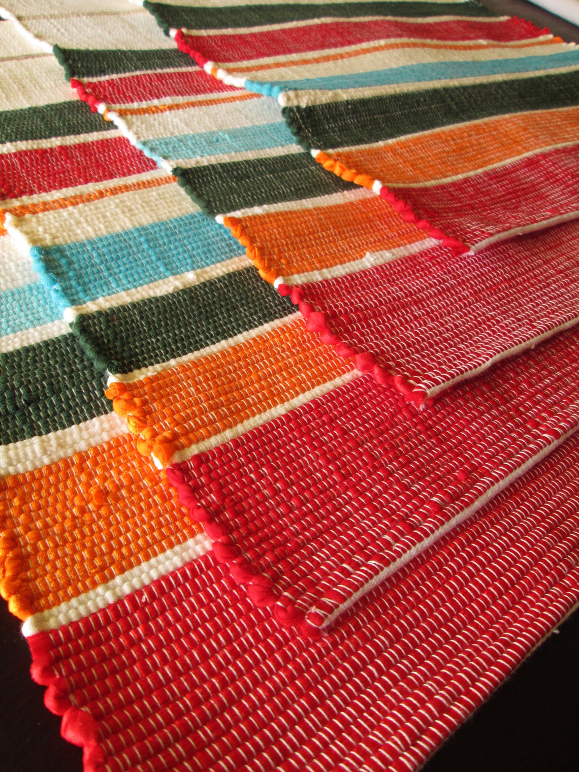 Set of 4 Multicolors Placemats Handmade Woven Placemats Etsy