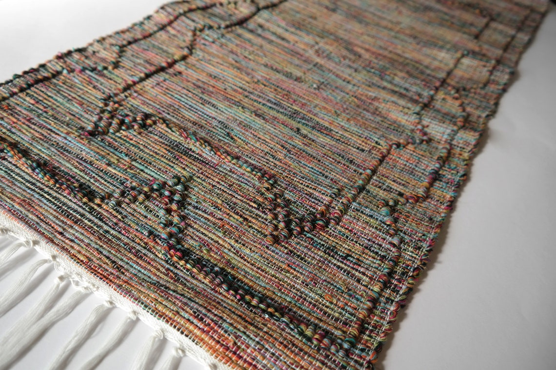 6 Rainbow Placemats Handmade Woven Placemats Home Decor Etsy